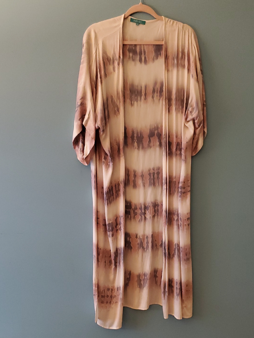 River + Sky Beige And Brown Tie-Dye Long Kaftan